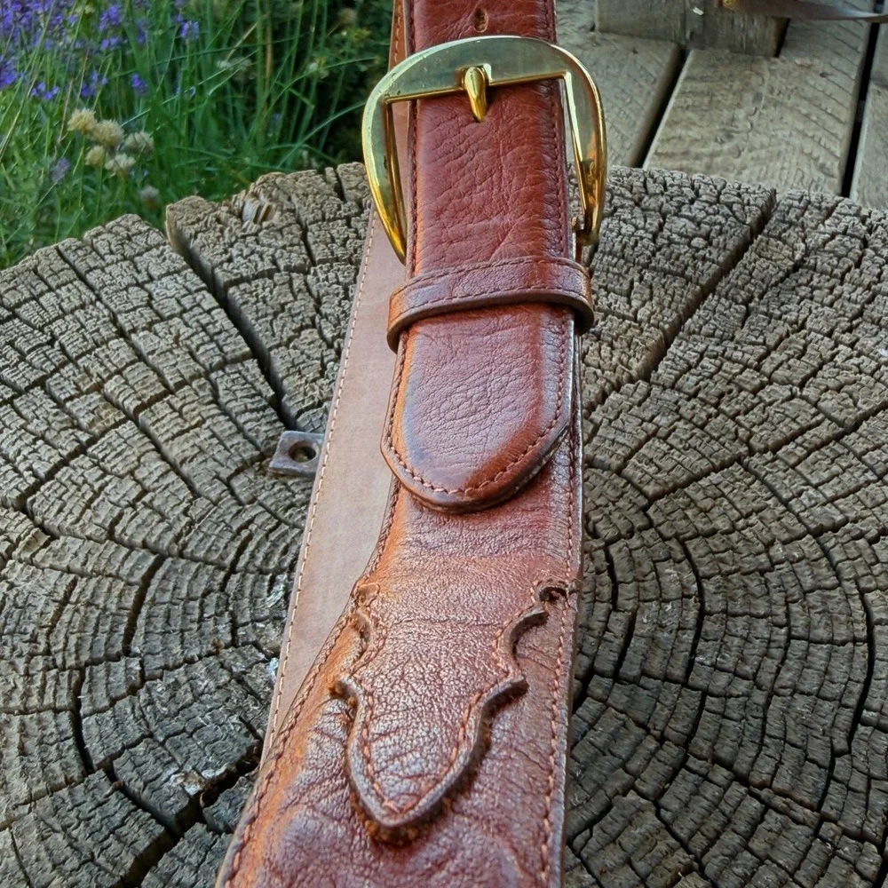 Vintage 1990s Tony Lama Made in USA Western Leather Belt